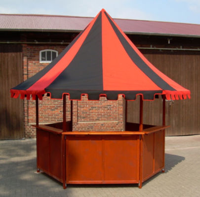klipklap Sechseckpavillon rot-schwarz